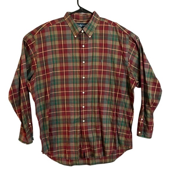 Ralph Lauren Other - Ralph Lauren Blake Plaid Button Down Shirt Mens XL Burgundy Green Long Sleeve